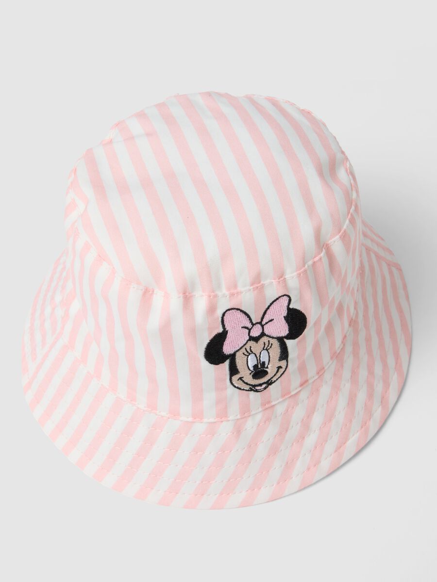 Cappello in puro cotone a righe multicolor da bimba con Minnie_1
