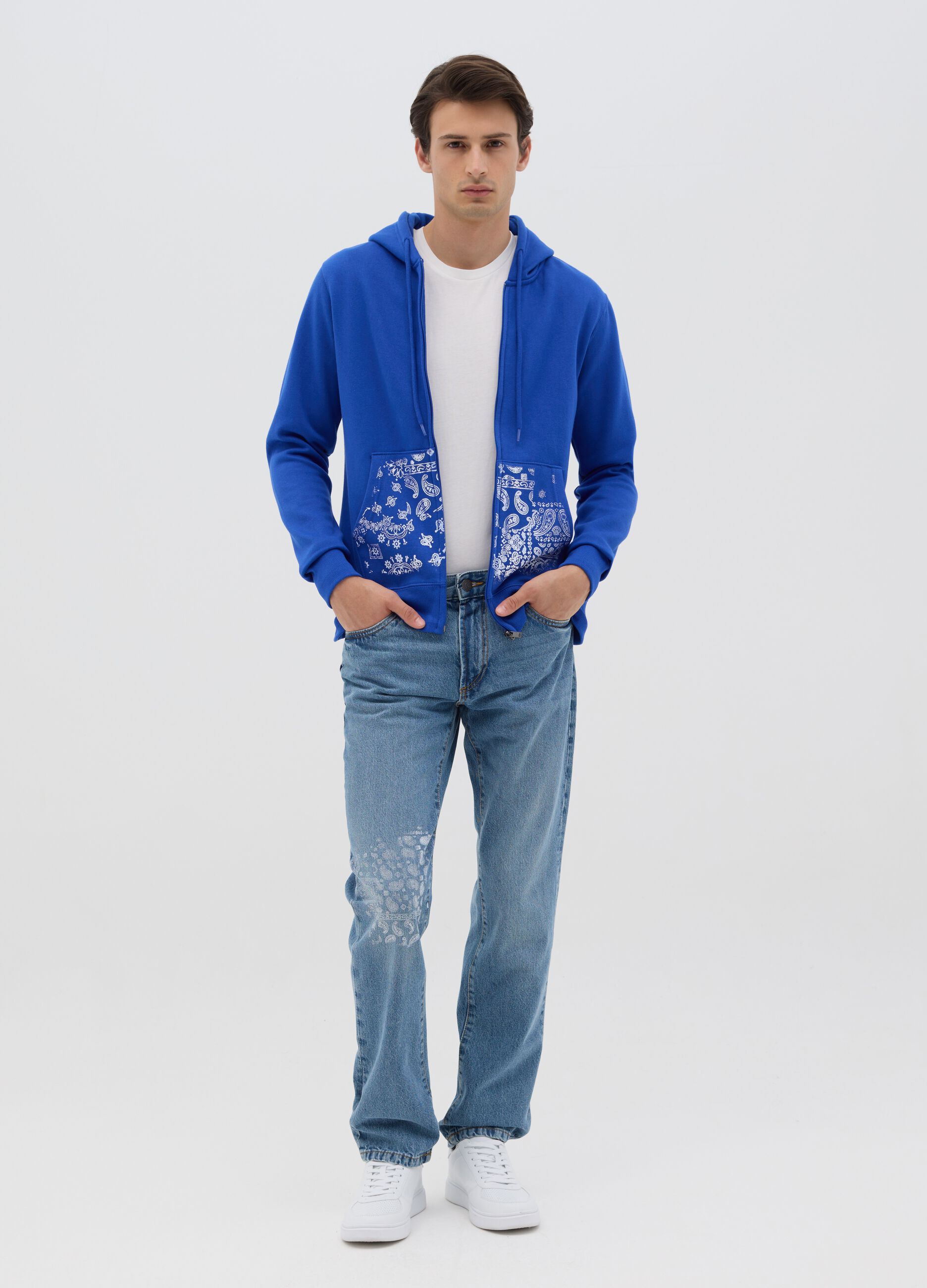Full-zip plush hoodie