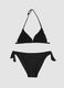 Black triangle bikini in stretch fabric with frills_0