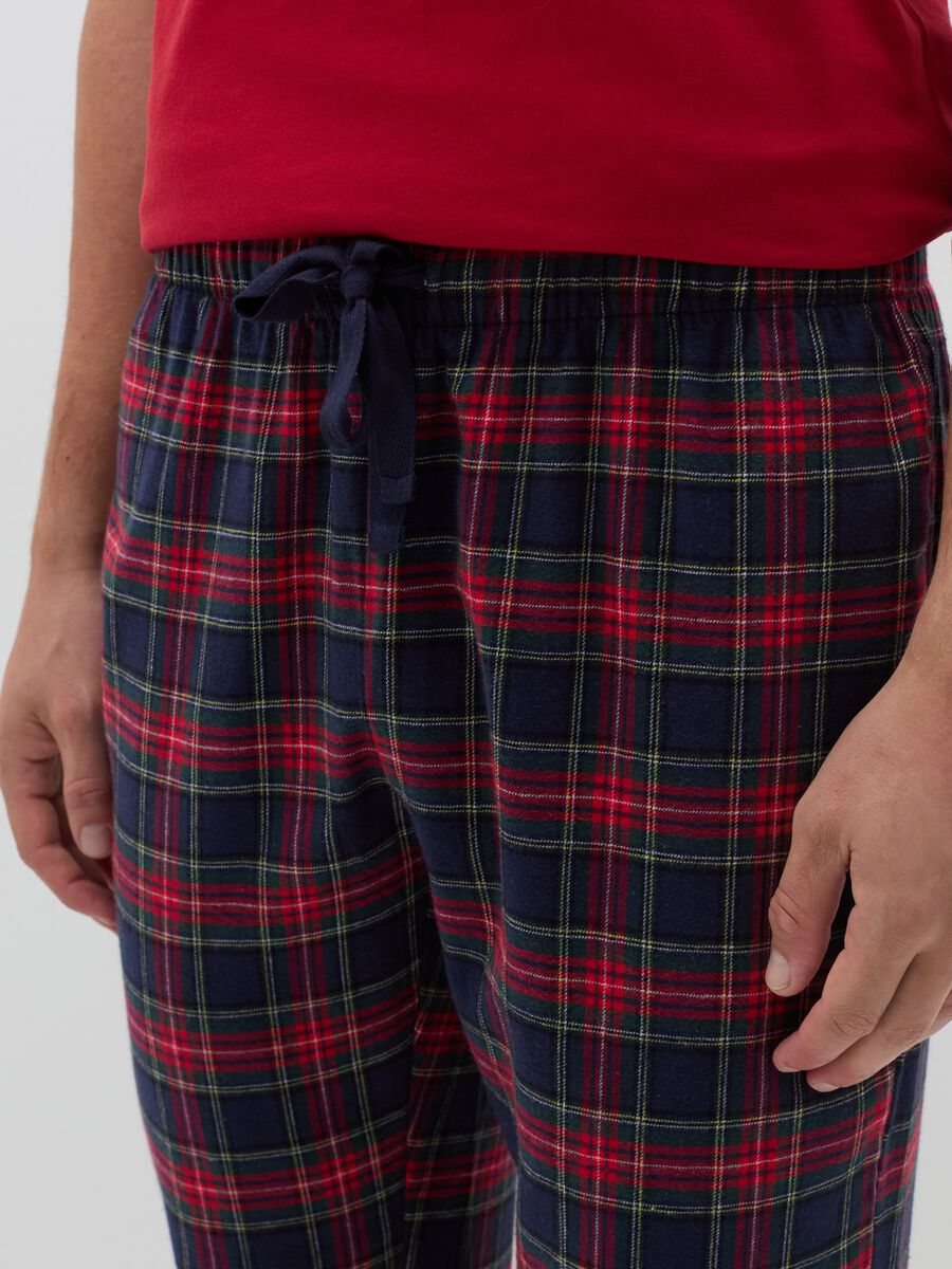 Pyjama trousers in flannel with tartan pattern_3