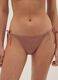 Pink bikini bottoms with metallic crochet side ties_1
