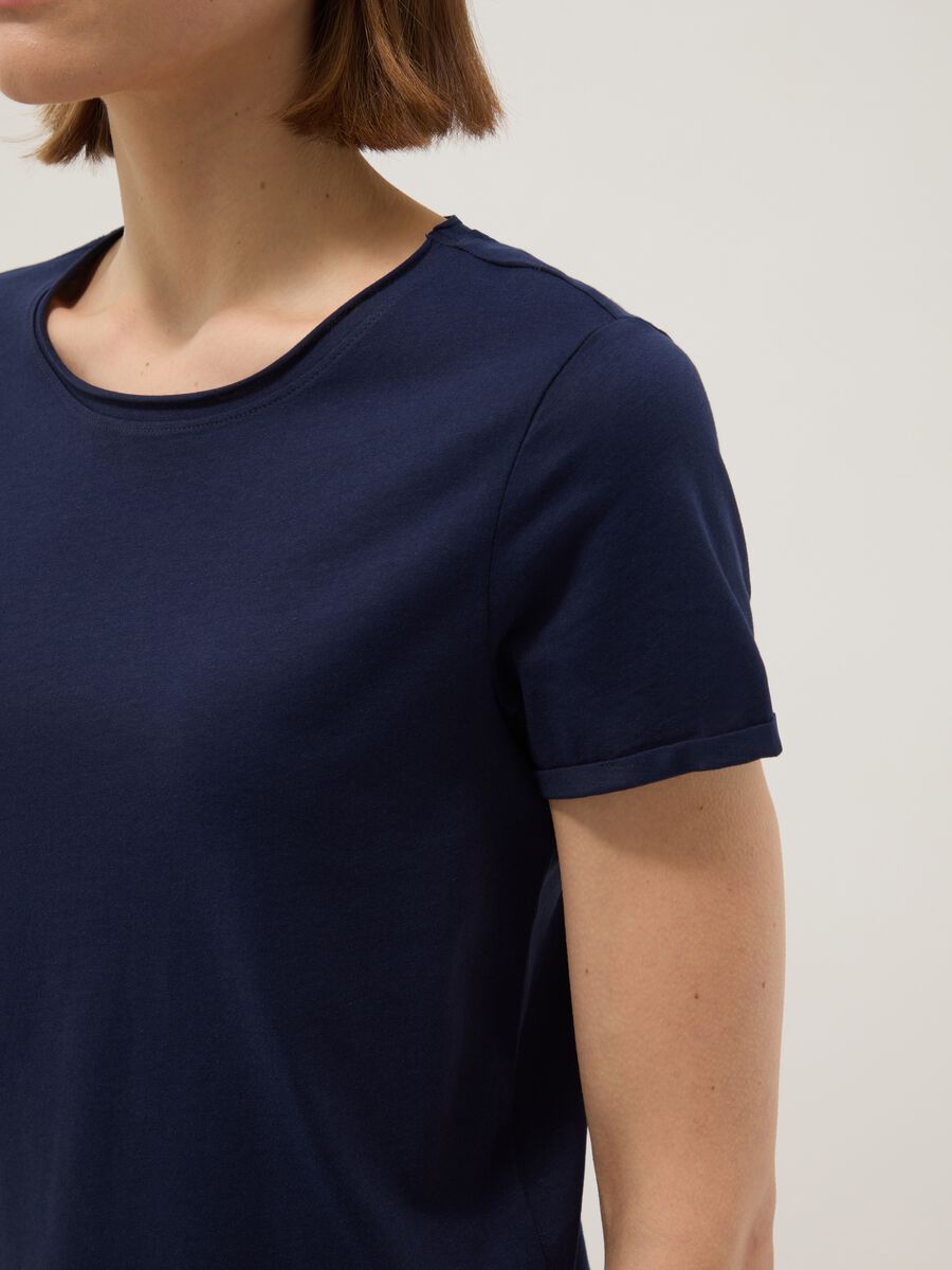 Blue Regular Fit Pure Cotton Short Sleeve T-Shirt_3