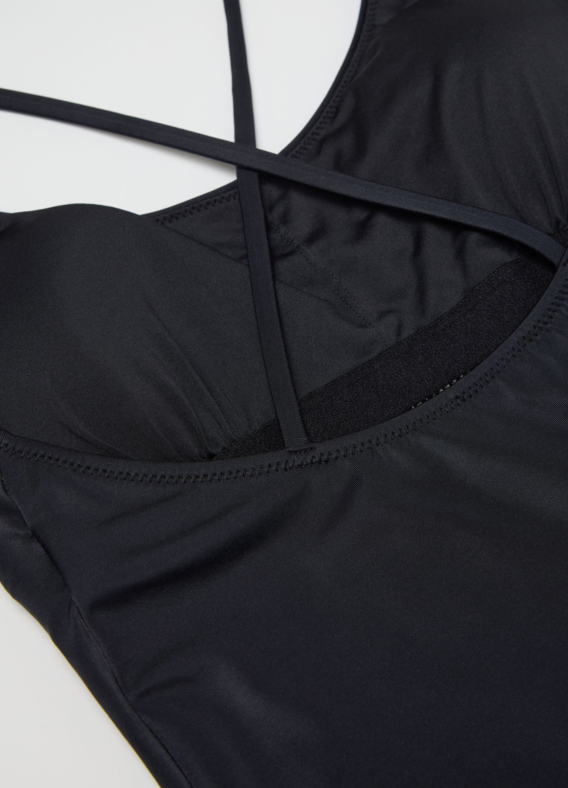 Black one-piece swimsuit