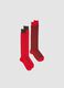 Two-pack long red stretch cotton blend socks_0