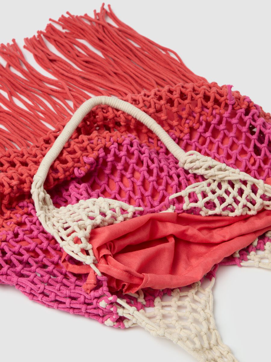Multicolour Cotton Women's Bag with Fringes_2