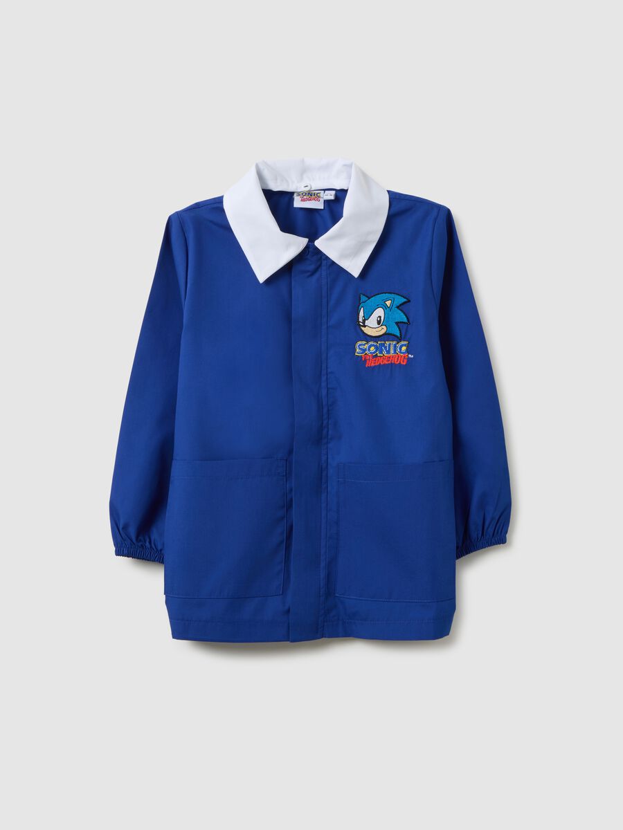 Blue School Apron with Zip and Sonic Patch_0