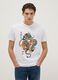 White pure cotton t-shirt regular fit with graphic_0