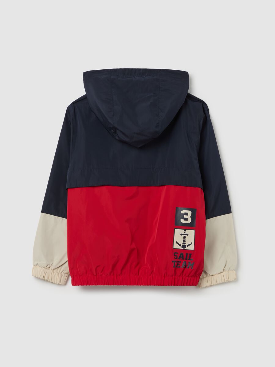 Waterproof colourblock jacket with hood_1