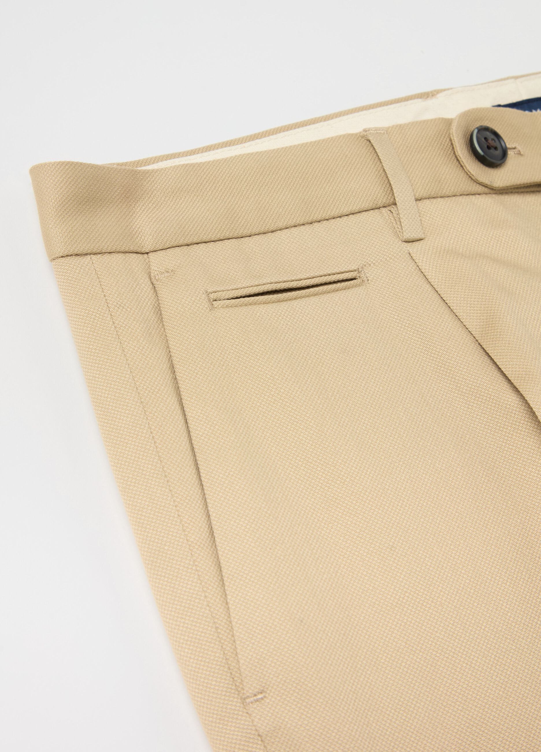 Contemporary chino trousers with darts
