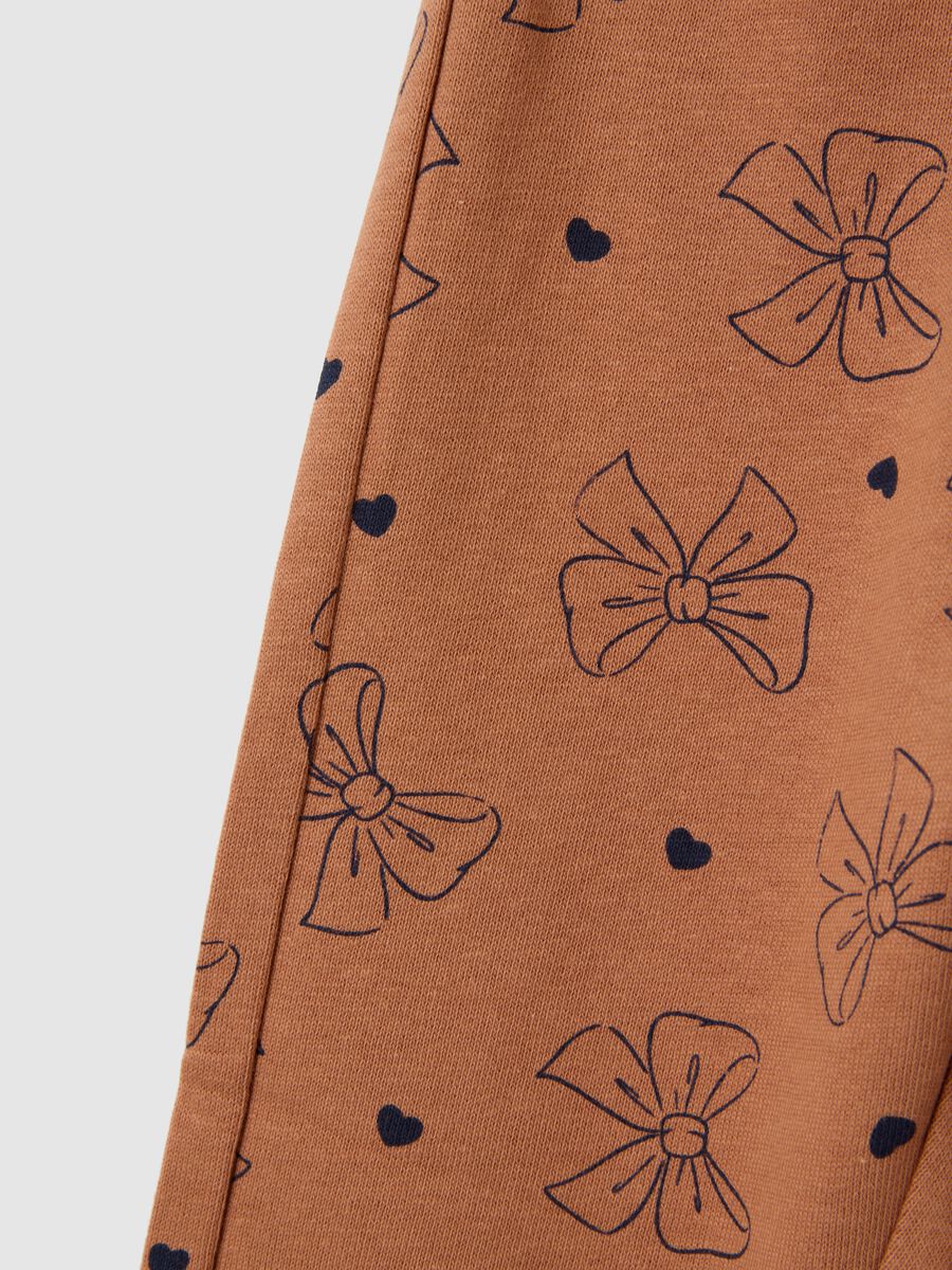 Girls' brown regular fit pure cotton leggings_3
