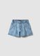 Light blue pure cotton denim shorts_0
