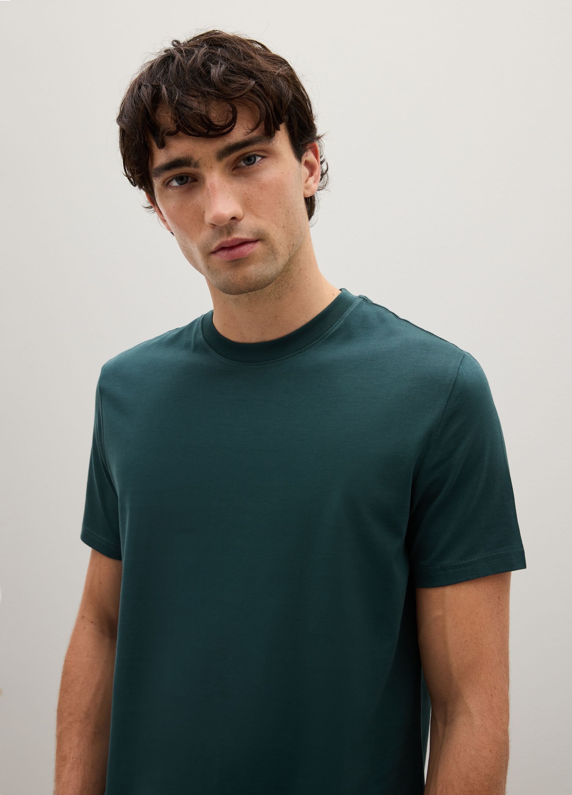Green pure cotton T-shirt