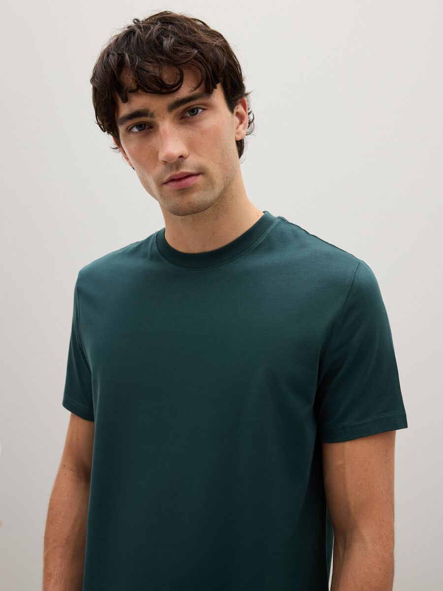 Green pure cotton T-shirt_2