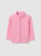 Girls' pink high-neck regular fit sweatshirt with full zip_0