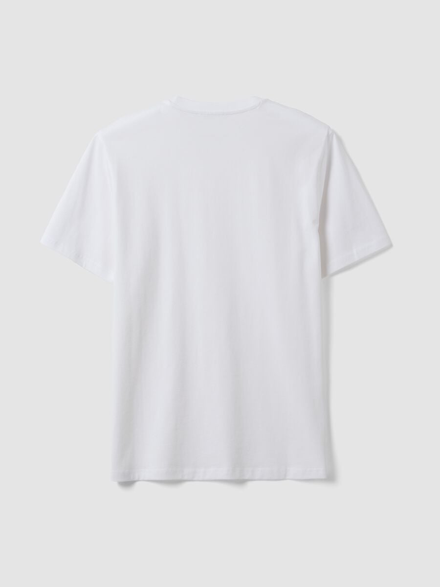 T-shirt bianca in puro cotone a girocollo regular fit_1