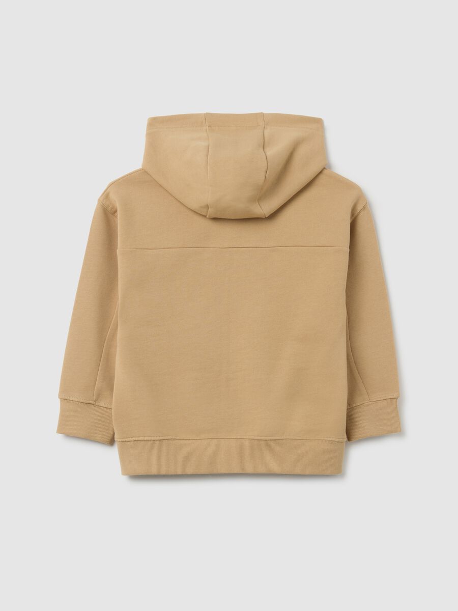 Felpa beige con cappuccio in cotone_1