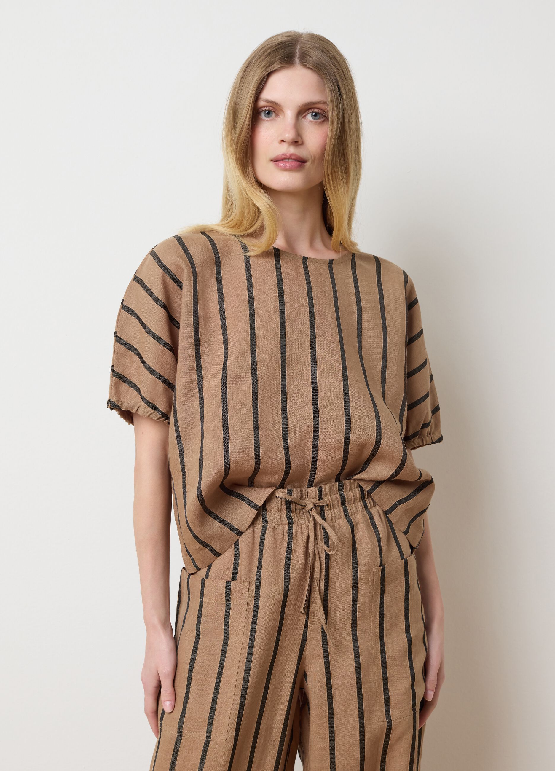 Brown striped blouse