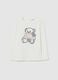 White cotton stretch regular fit baby t-shirt with print_0