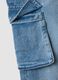 Light blue pure cotton denim cargo jeans, relaxed fit for girls_4