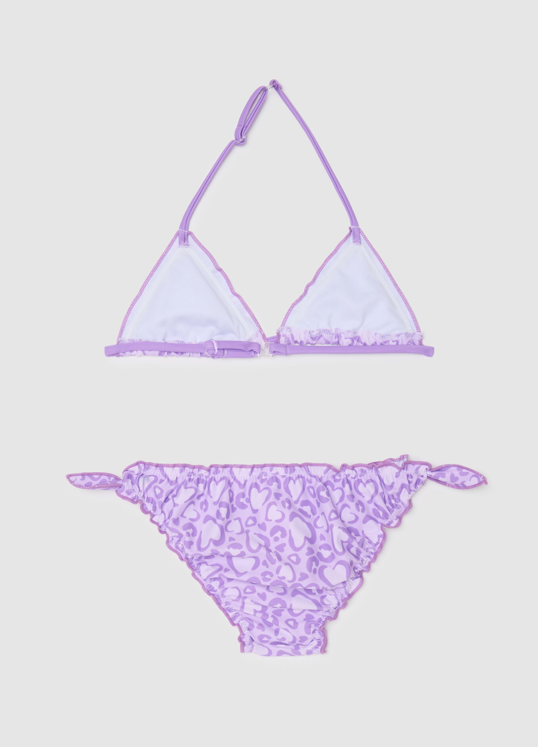 Bikini da bambina in misto elasticizzato viola
