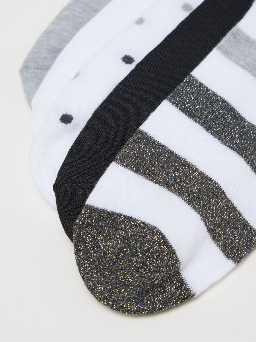 Multi-pack sneaker liners with stripes and polka dots_2