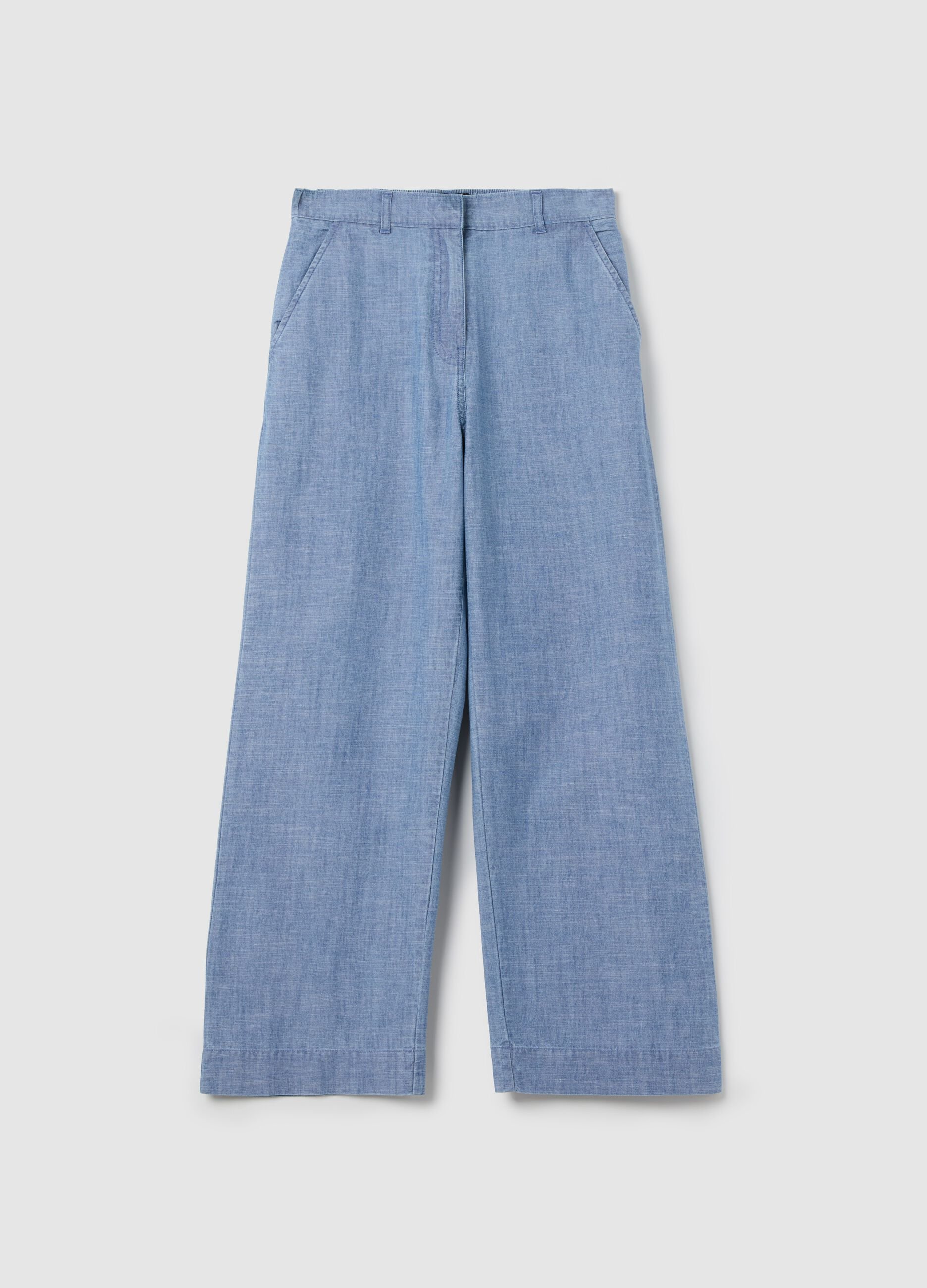 Wide-leg relaxed-fit jeans
