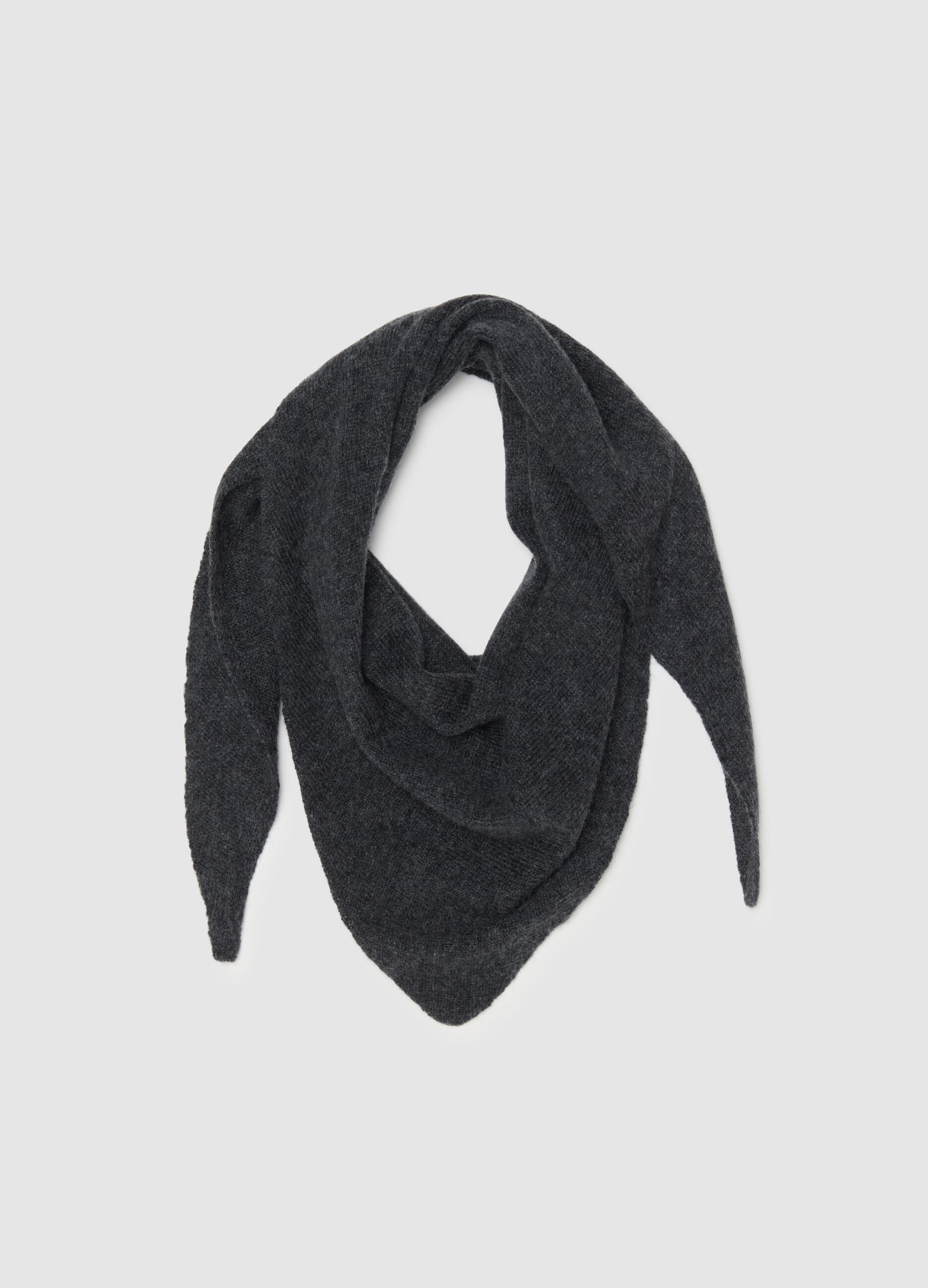 Grey scarf in wool and cashmere blend
