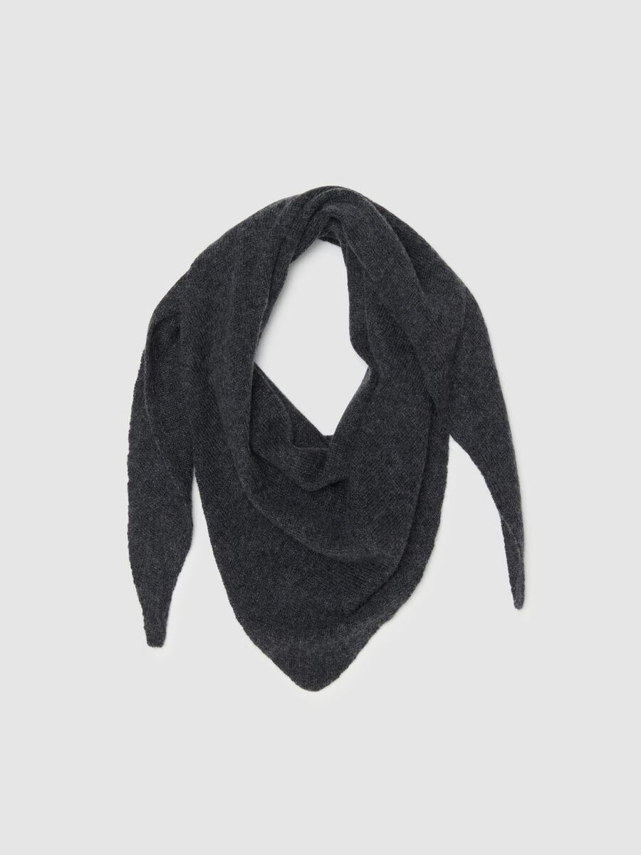 Grey scarf in wool and cashmere blend_0