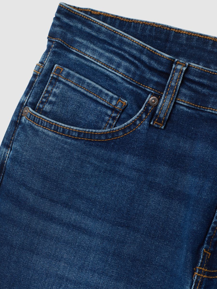 Blue skinny stretch cotton jeans_5