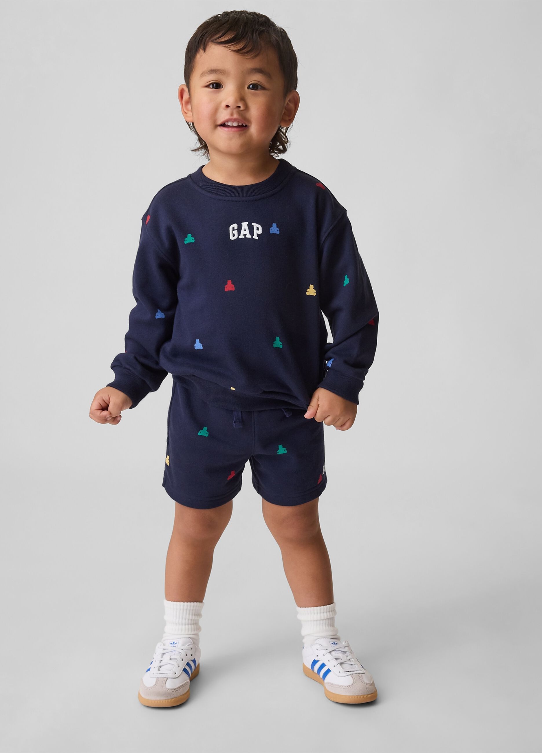 Cotton-blend sweatshirt and shorts set