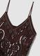 Brown fitted stretch dress with sequins_2