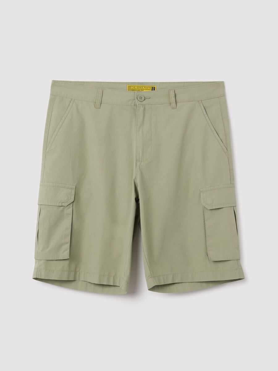 Men's green pure cotton regular fit shorts_0