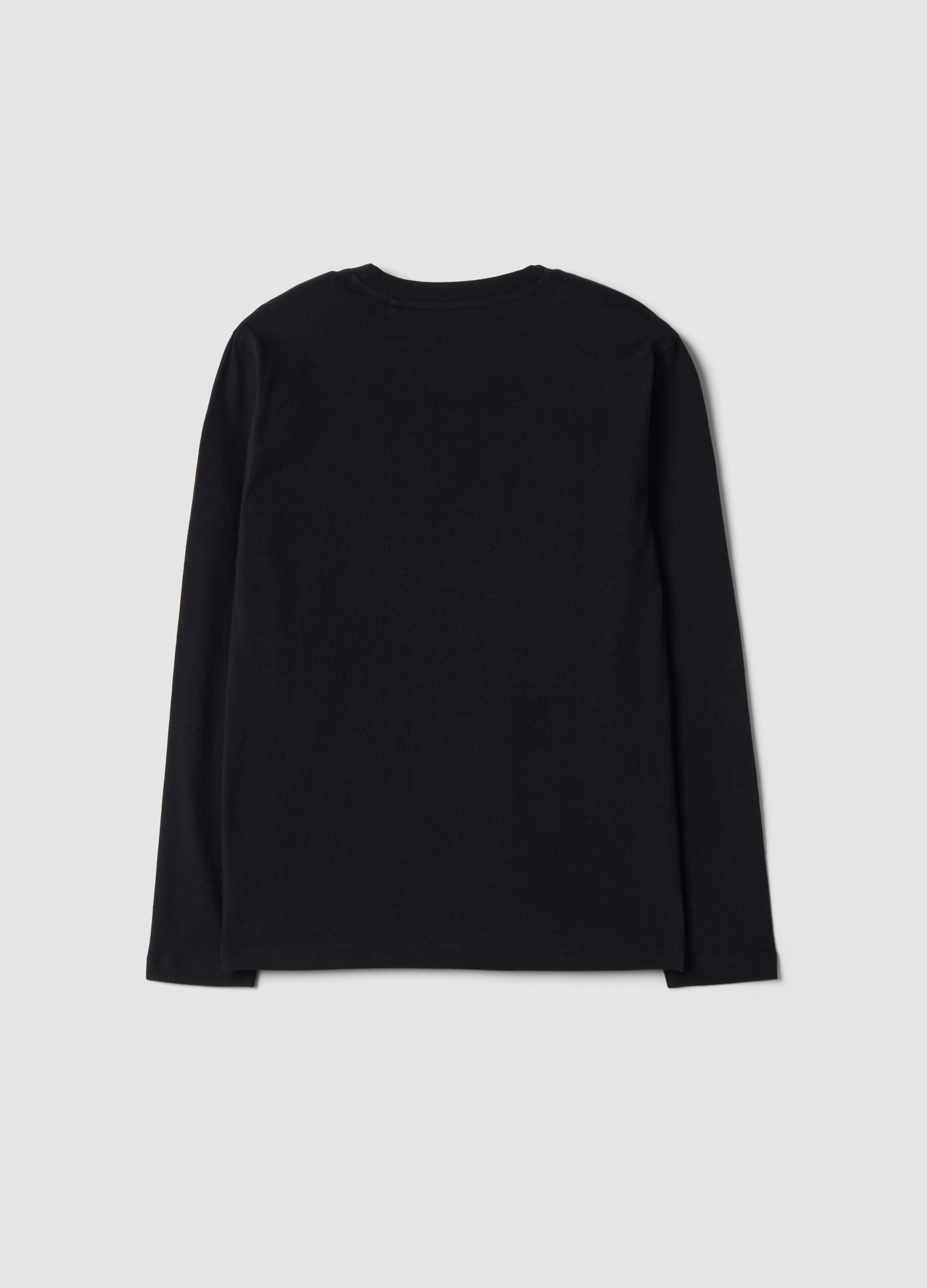 Black organic cotton crew-neck T-shirt