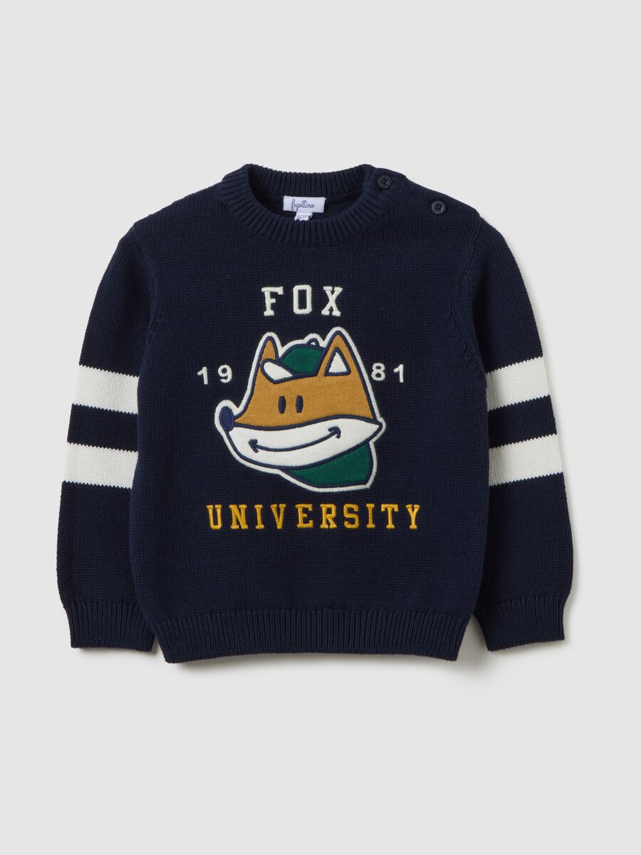 Children's multicolour regular fit pure cotton sweater_0
