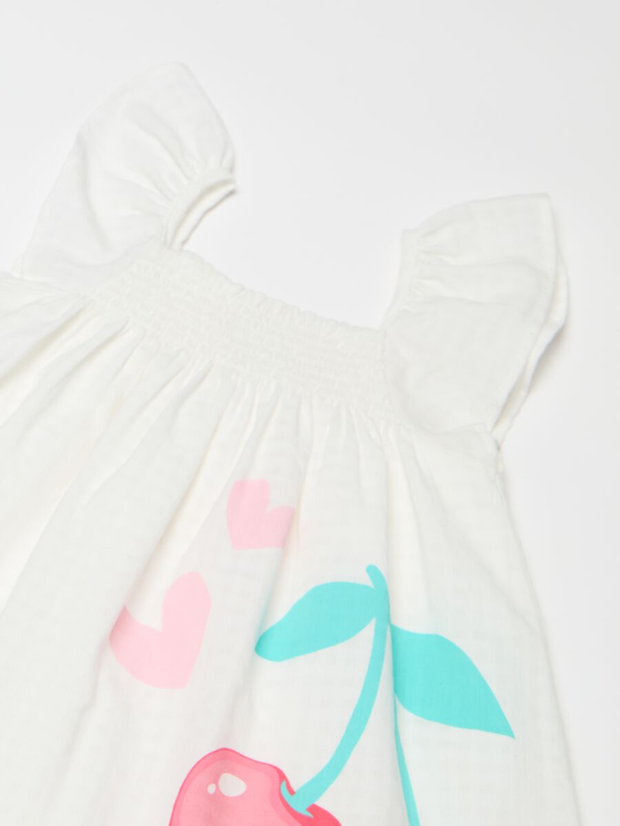 Cotton dress with cherries print_2