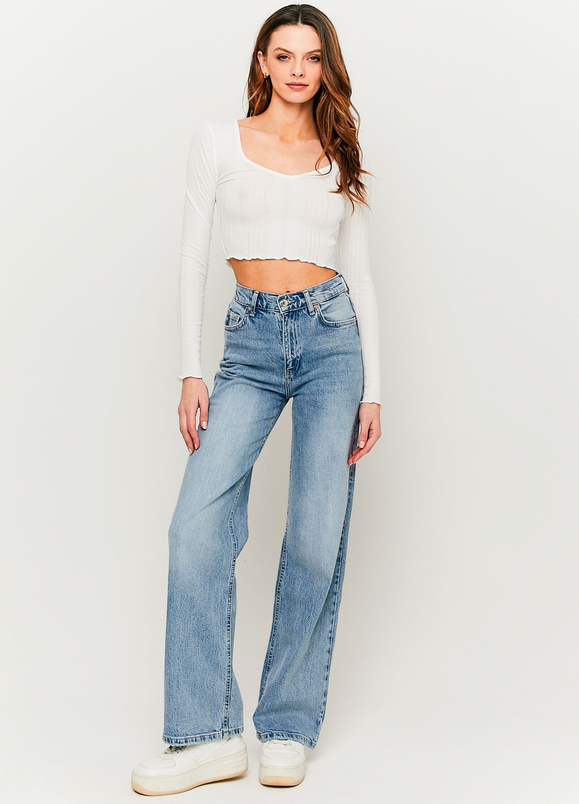 Ovs T-shirt crop a maniche lunghe
