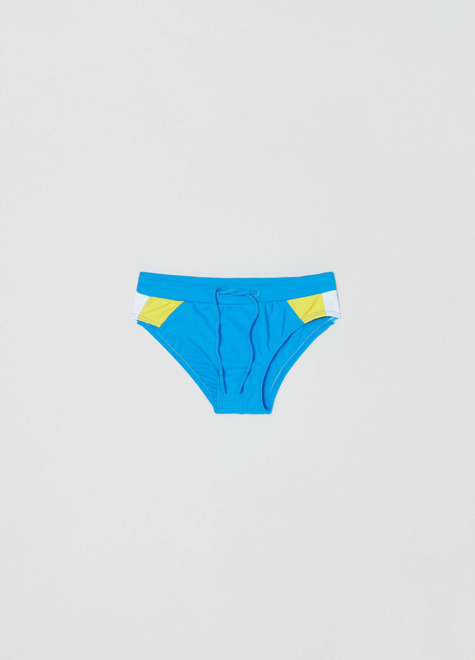 Swim briefs with contrasting bands