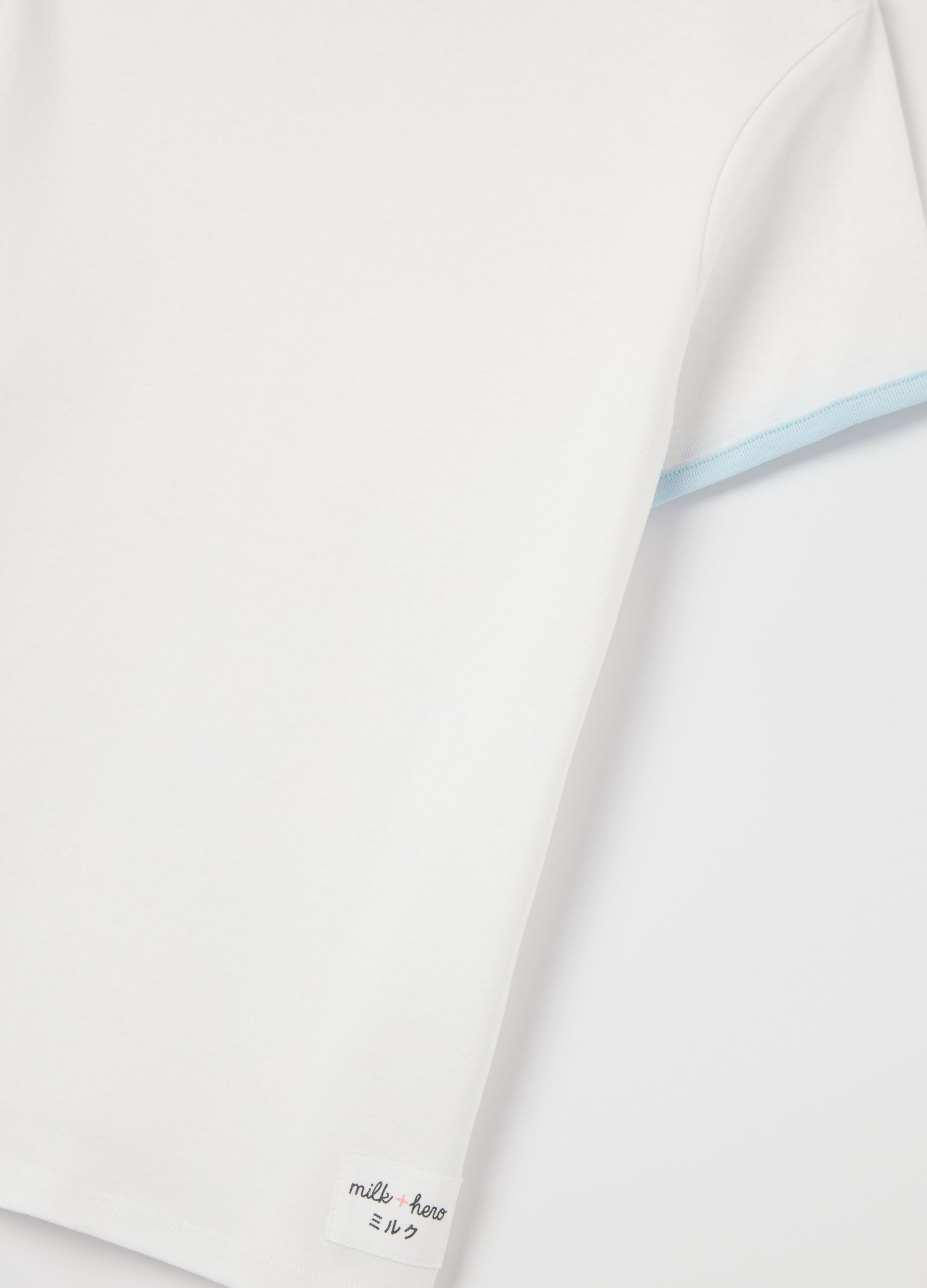 White slim-fit T-shirt in cotton