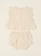 White broderie anglaise pure cotton baby girl set with ruffles_0