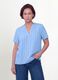 Blue striped pure viscose blouse with Mandarin collar, regular fit_2
