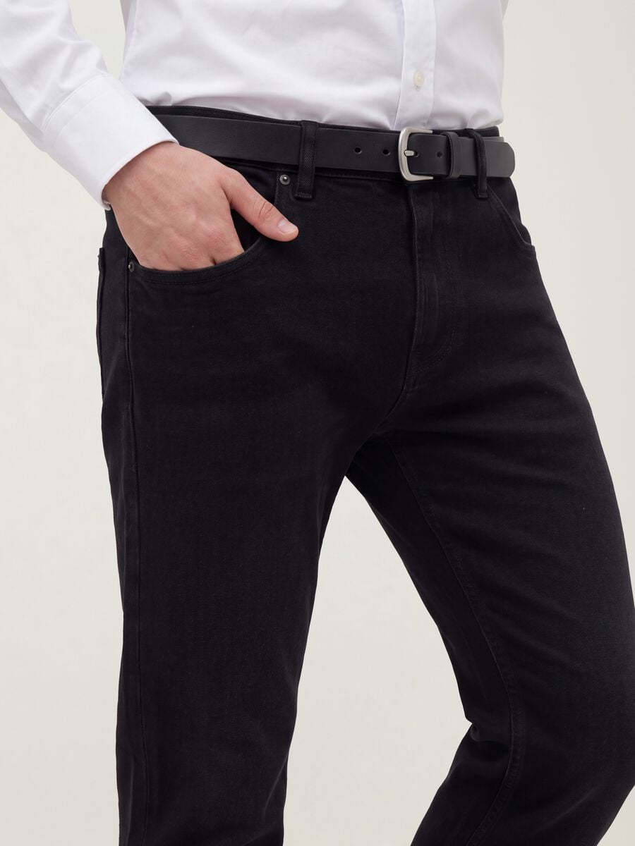 Jeans neri in misto cotone e viscosa slim fit_2