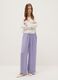 Regular fit purple pure cotton trousers_0