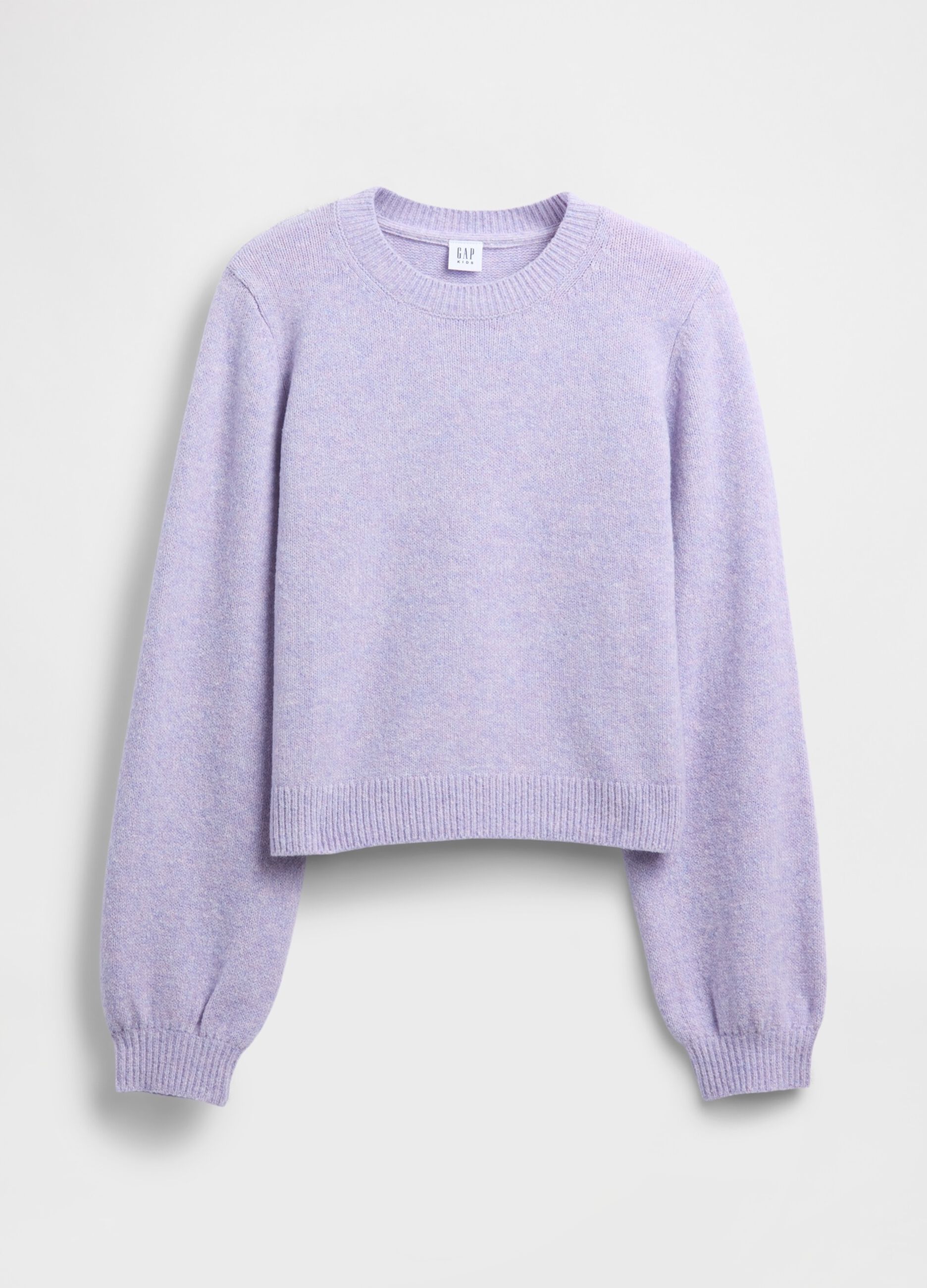 Purple pullover in cotton, polyamide and acrylic blend