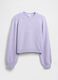 Purple pullover in cotton, polyamide and acrylic blend_0