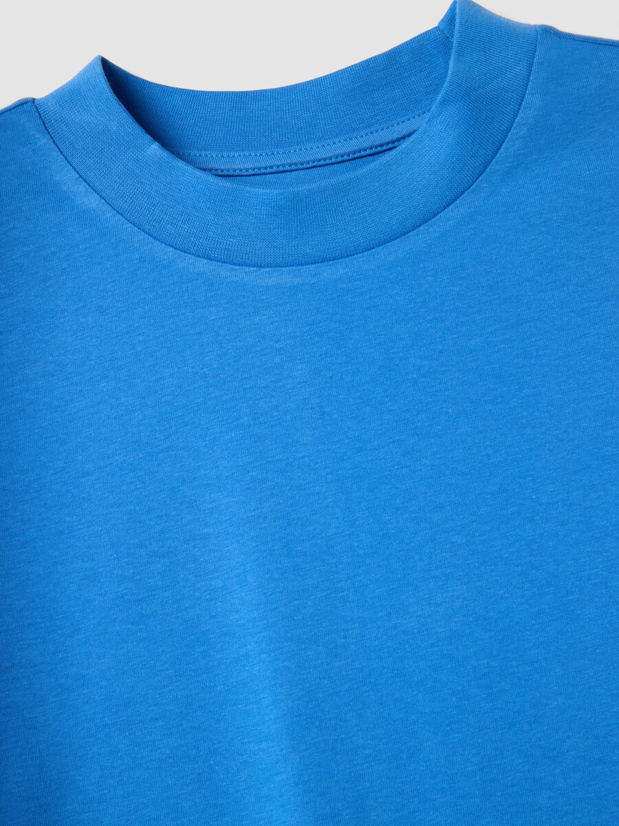 T-shirt in puro cotone blu regular fit_1