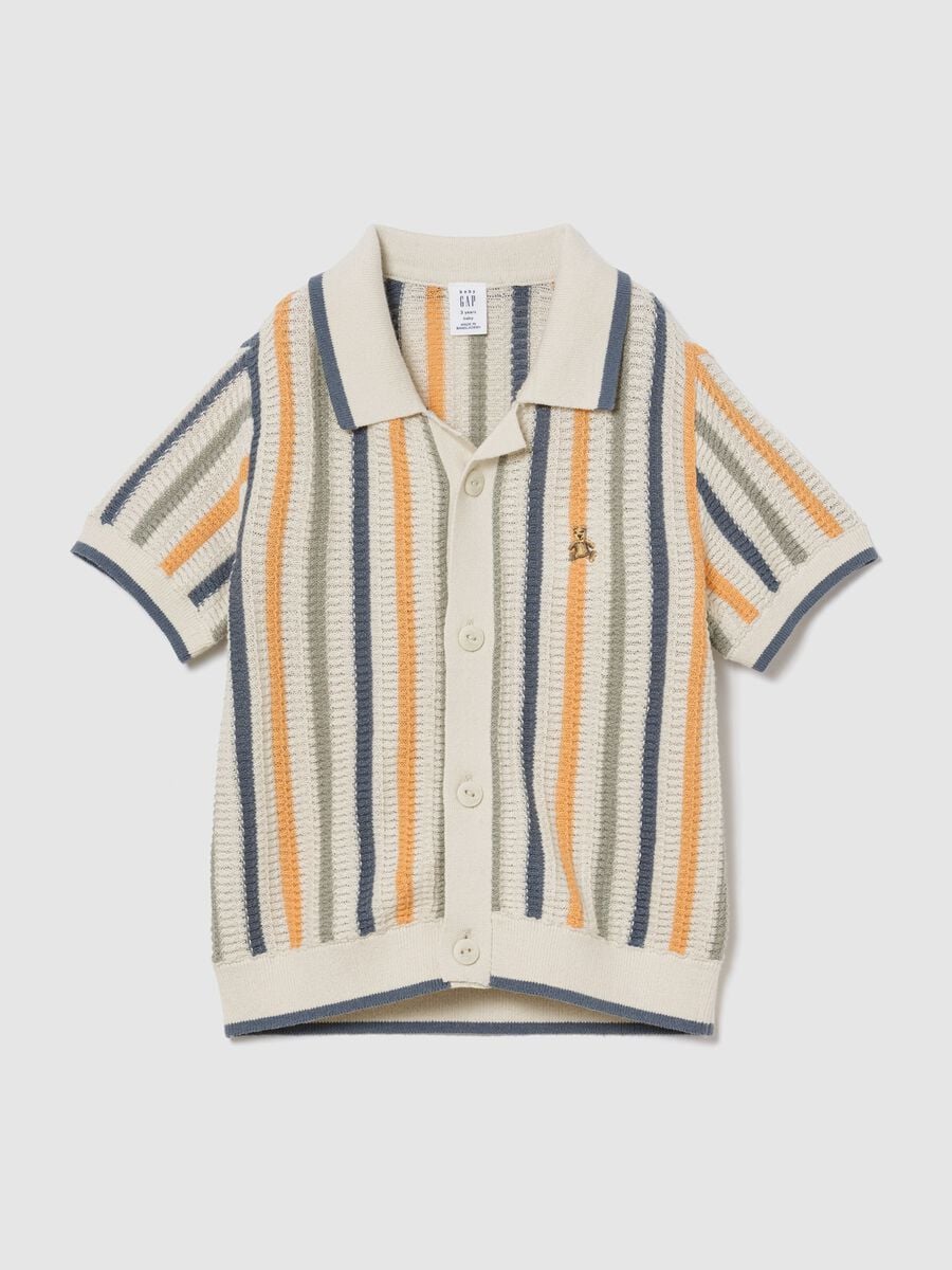 Polo in puro cotone a righe_0