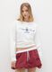 White cotton blend sweatshirt with regular fit_0
