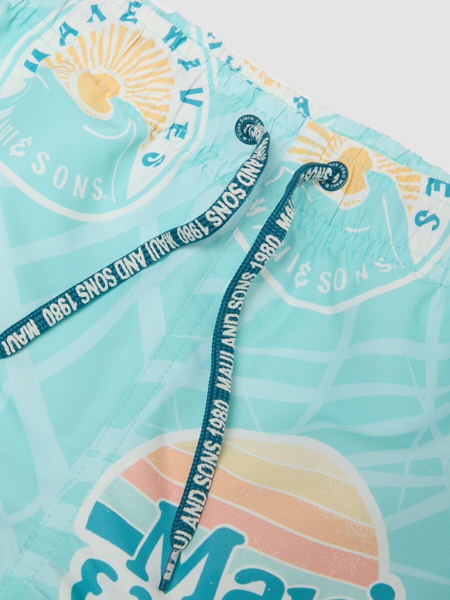 Blue boys&rsquo; swim shorts with all-over print_3