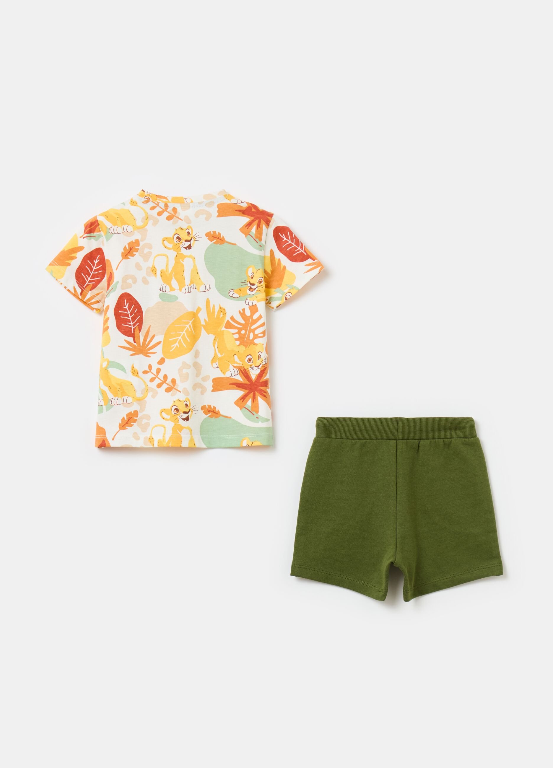 Jogging set in cotone con stampa Il Re Leone