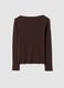 Brown pure cotton crew-neck T-shirt_6